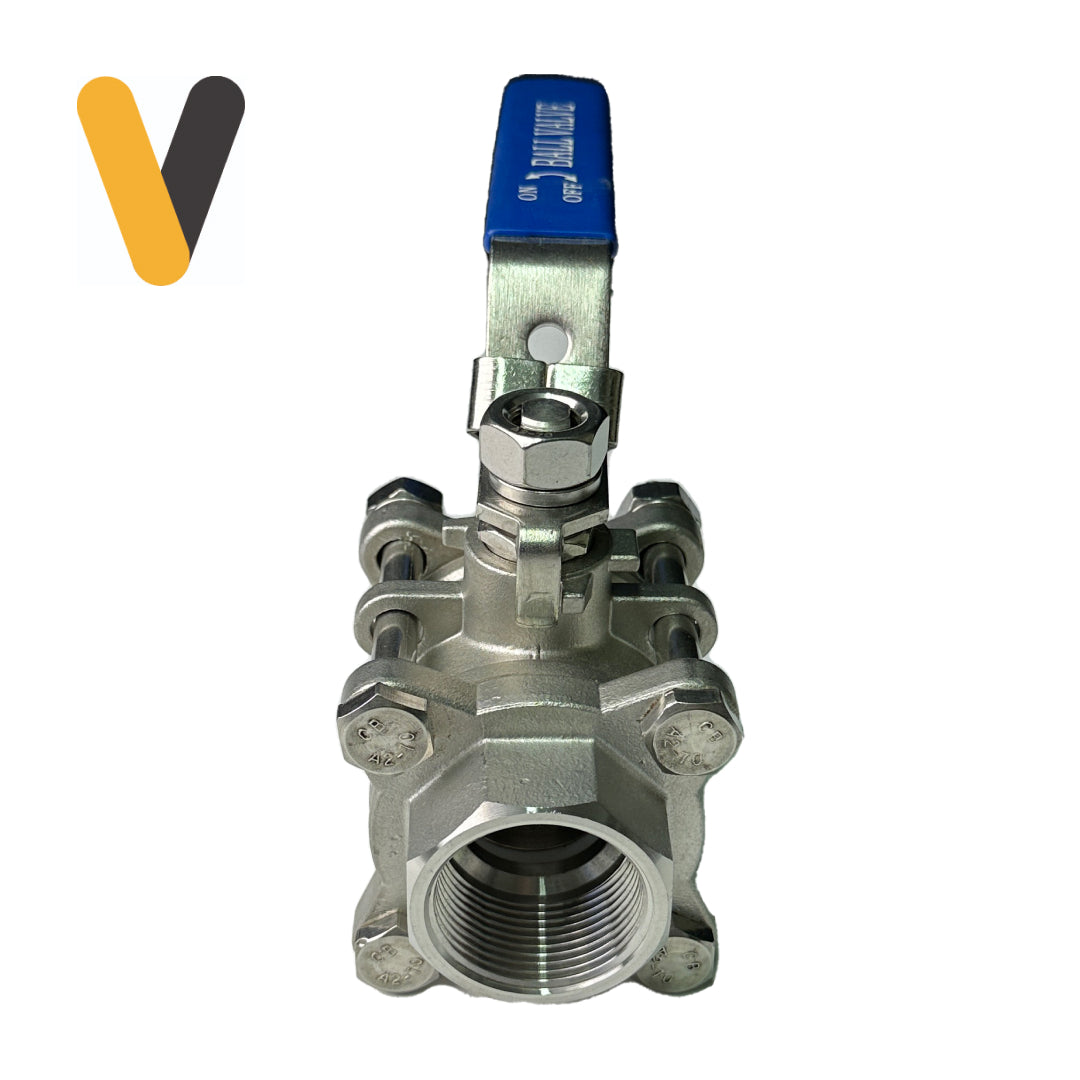 Válvula de Bola 3 Cuerpos Inoxidable