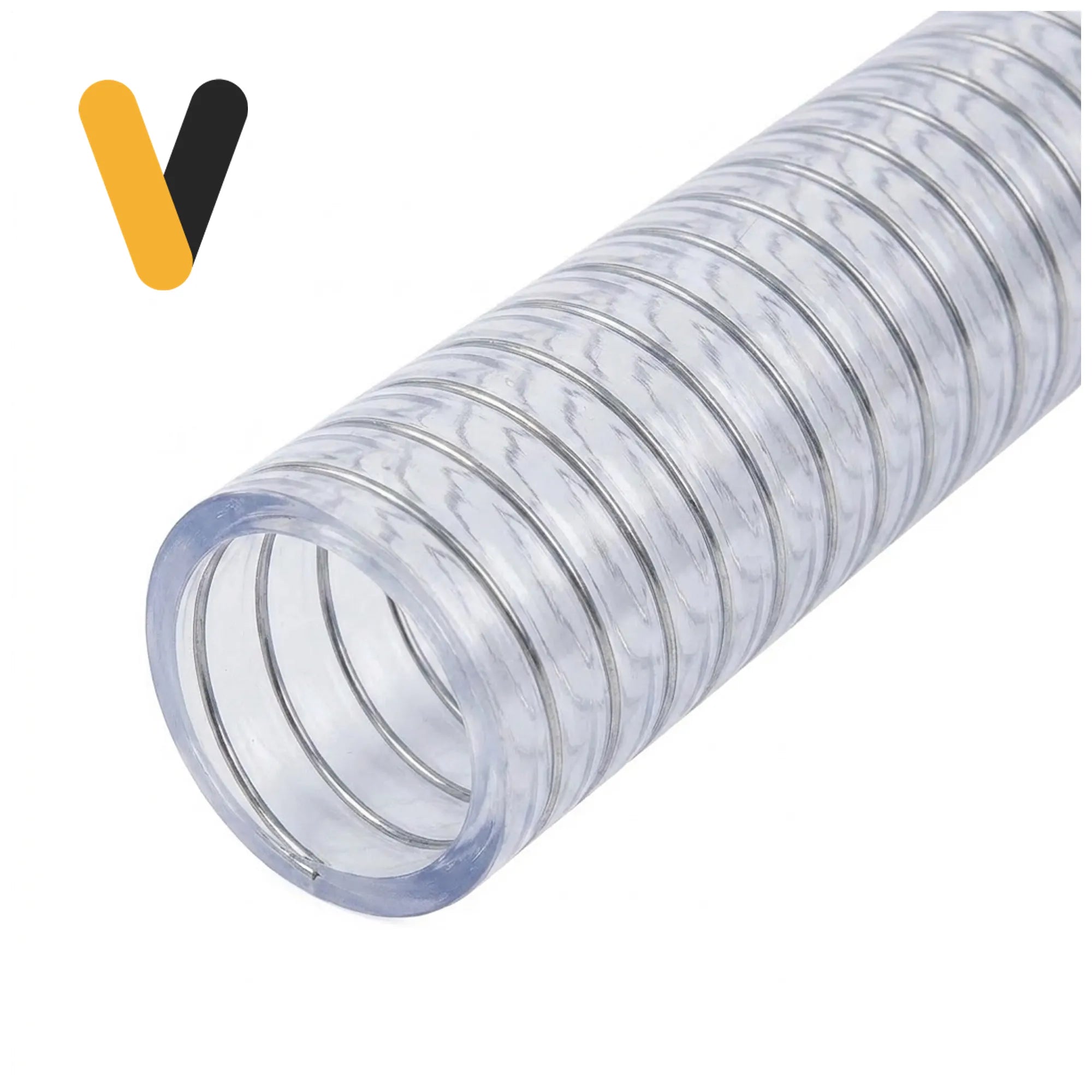 Manguera de succión cristal con espiral de acero