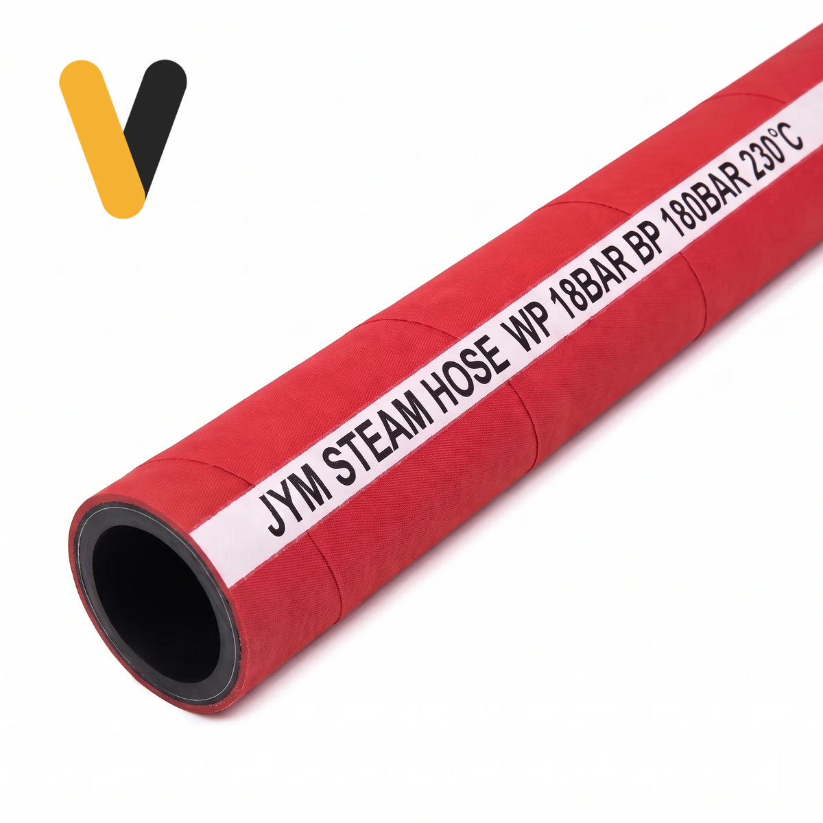 Manguera de vapor roja 18 BAR con doble malla de acero y tubo interior negro