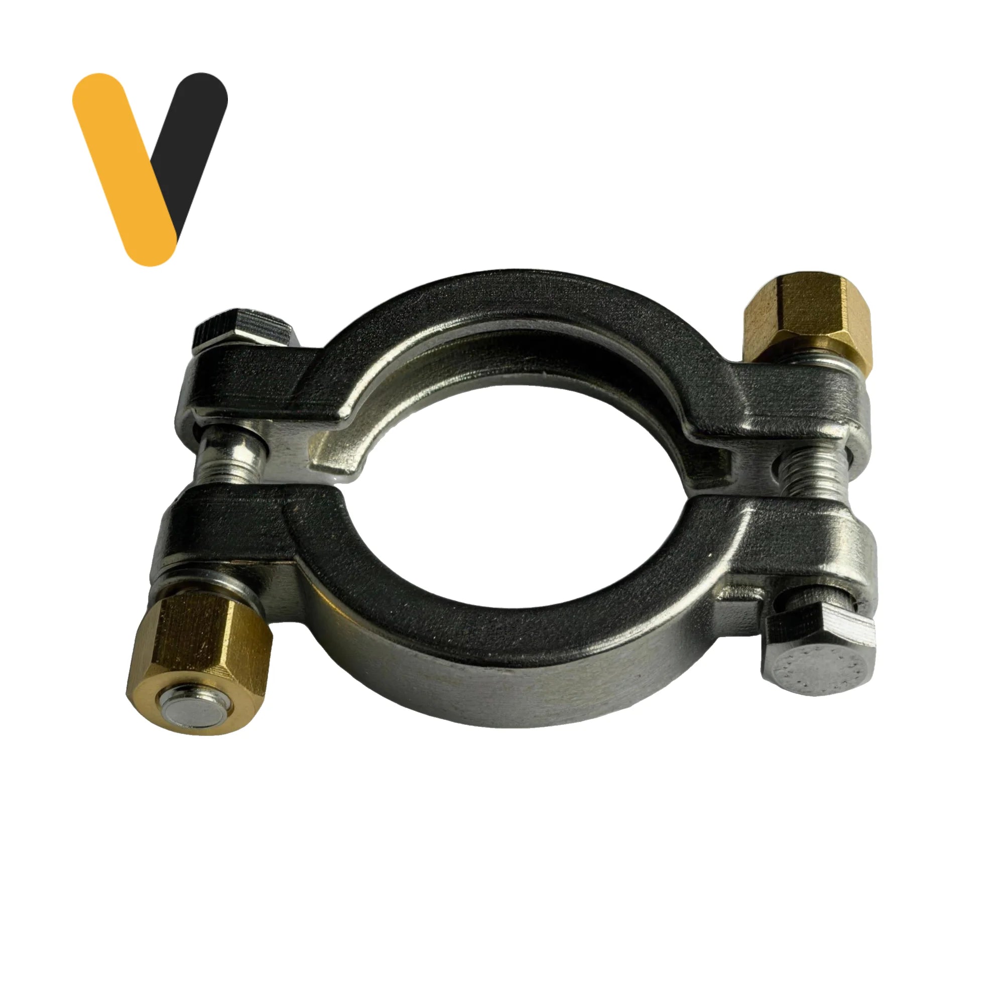 Abrazadera Clamp Alta Presión Doble Perno SS304 — vista 3/4